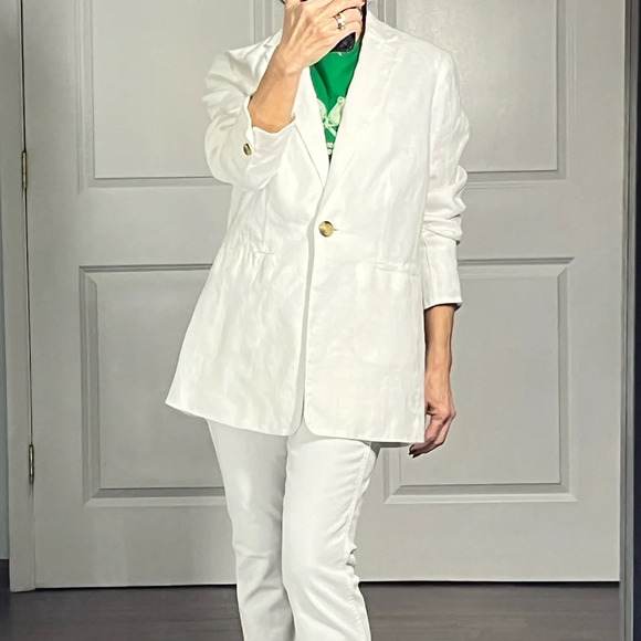 Pure Collection 100% linen white essential jacket size 2 - Picture 5 of 12